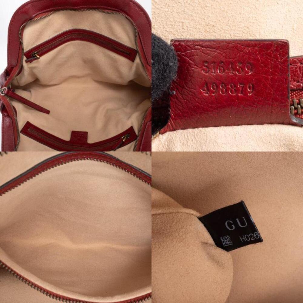 GUCCI Red Leather Shoulder Bag - Picture 15 of 16
